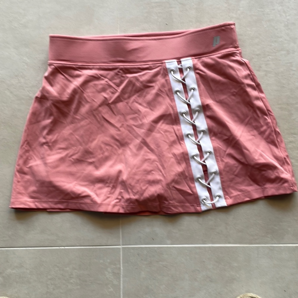 Women’s Prince golf/tennis skort, pink and white, size small